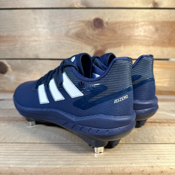 NEW Adidas Adizero Afterburner 8 “Team Navy” Blue Metal Baseball Cleats (H00978) - Picture 5 of 10